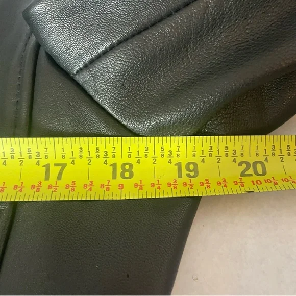 R&O Reilly Olmes Womens Black Genuine Leather Coat Mid Length Size M - Picture 10 of 12